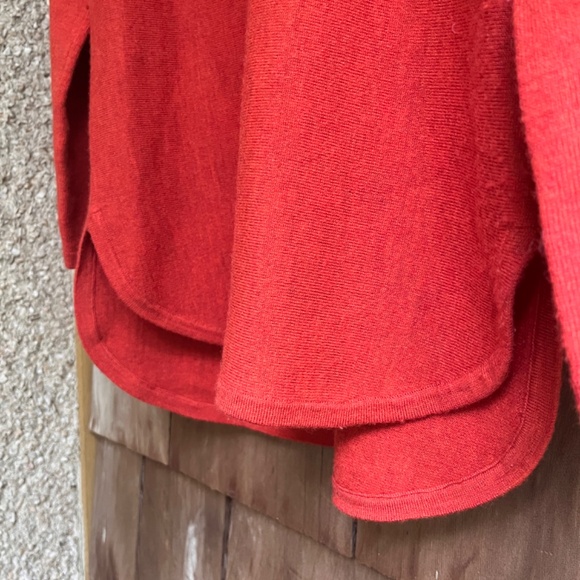 Telluride 💯 Extrafine Merino Wool Terracotta Sweater Boat Neck High Low Size M - Picture 6 of 15